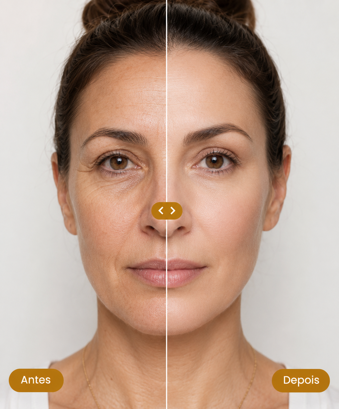 Resultado antes e depois — rejuvenescimento